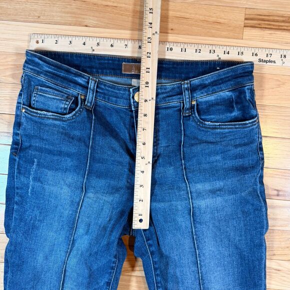 KUT From The Kloth Jeans Womens 10 Blue Amy Crop Straight Leg Raw Hem Light Wash - Picture 7 of 7
